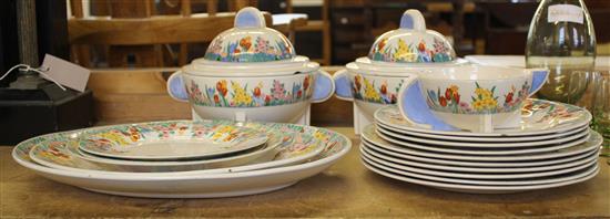 Clarice Cliff- Wilkinson Chloris pattern dinner wares